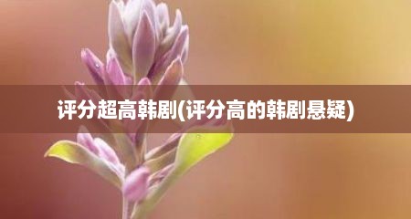 评分超高韩剧(评分高的韩剧悬疑)