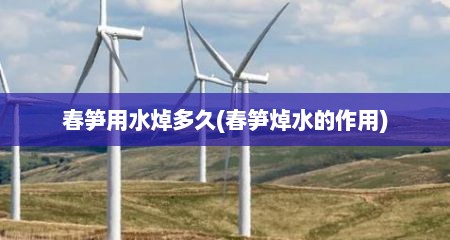 春笋用水焯多久(春笋焯水的作用)