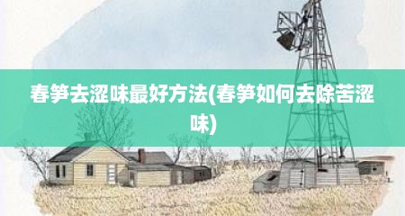 春笋去涩味最好方法(春笋如何去除苦涩味)