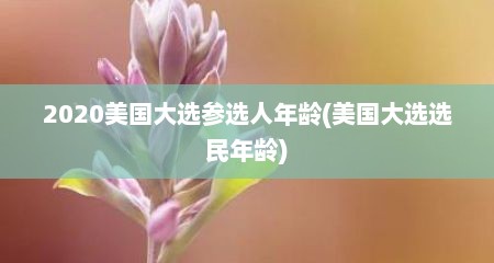 2020美国大选参选人年龄(美国大选选民年龄)
