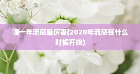 哪一年流感最厉害(2020年流感在什么时候开始)