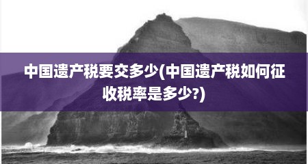中国遗产税要交多少(中国遗产税如何征收税率是多少?)