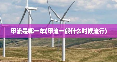 甲流是哪一年(甲流一般什么时候流行)