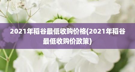 2021年稻谷最低收购价格(2021年稻谷最低收购价政策)