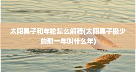 太阳黑子和年轮怎么解释(太阳黑子极少的那一年叫什么年)