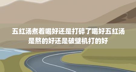 五红汤煮着喝好还是打碎了喝好五红汤是熬的好还是破壁机打的好