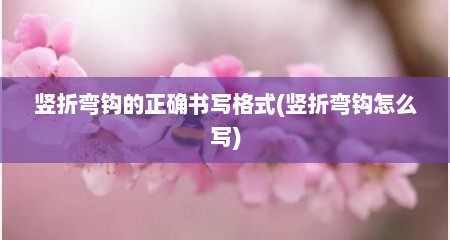 竖折弯钩的正确书写格式(竖折弯钩怎么写)