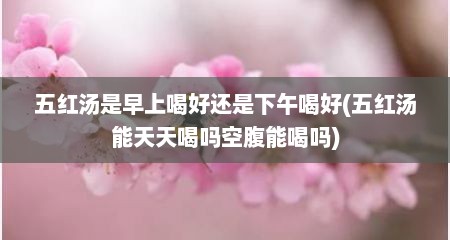 五红汤是早上喝好还是下午喝好(五红汤能天天喝吗空腹能喝吗)