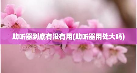 助听器到底有没有用(助听器用处大吗)