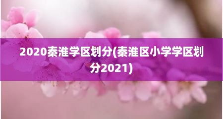 2020秦淮学区划分(秦淮区小学学区划分2021)