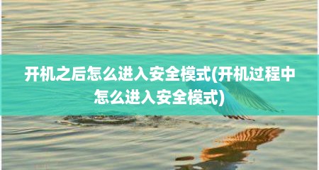 开机之后怎么进入安全模式(开机过程中怎么进入安全模式)