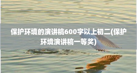 保护环境的演讲稿600字以上初二(保护环境演讲稿一等奖)