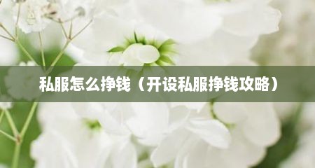 私服怎么挣钱（开设私服挣钱攻略）