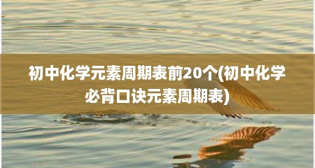初中化学元素周期表前20个(初中化学必背口诀元素周期表)