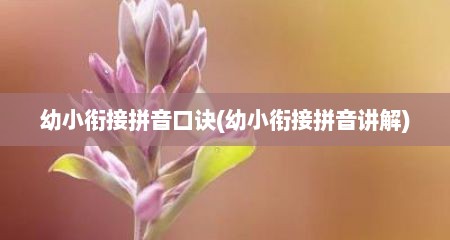 幼小衔接拼音口诀(幼小衔接拼音讲解)