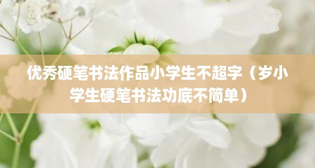 优秀硬笔书法作品小学生不超字（岁小学生硬笔书法功底不简单）