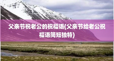 父亲节祝老公的祝福语(父亲节给老公祝福语简短独特)
