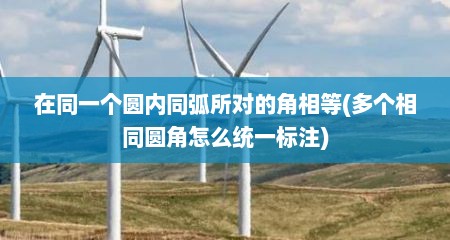 在同一个圆内同弧所对的角相等(多个相同圆角怎么统一标注)