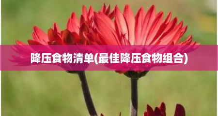 降压食物清单(最佳降压食物组合)