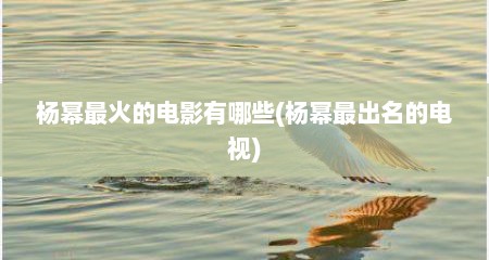 杨幂最火的电影有哪些(杨幂最出名的电视)
