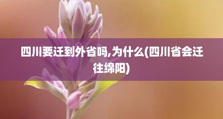 四川要迁到外省吗,为什么(四川省会迁往绵阳)