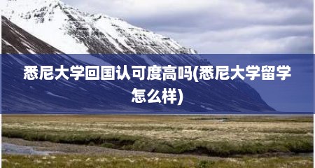 悉尼大学回国认可度高吗(悉尼大学留学怎么样)