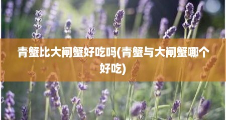 青蟹比大闸蟹好吃吗(青蟹与大闸蟹哪个好吃)