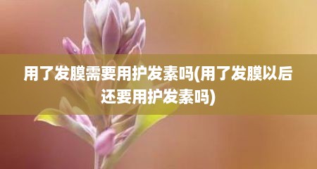用了发膜需要用护发素吗(用了发膜以后还要用护发素吗)