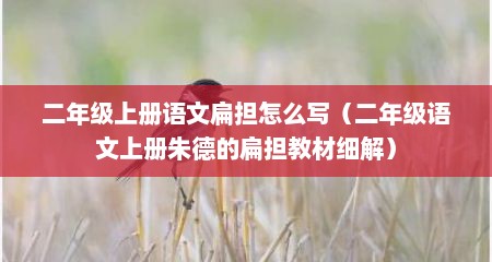 二年级上册语文扁担怎么写（二年级语文上册朱德的扁担教材细解）