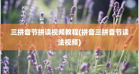 三拼音节拼读视频教程(拼音三拼音节读法视频)