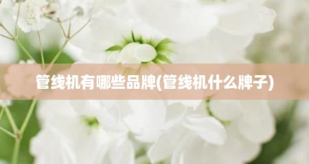 管线机有哪些品牌(管线机什么牌子)