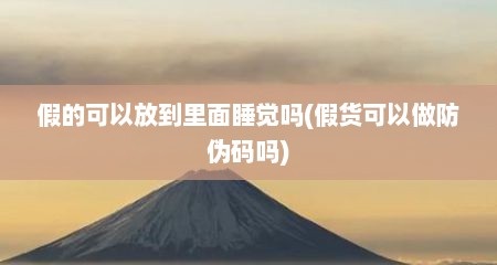 假的可以放到里面睡觉吗(假货可以做防伪码吗)
