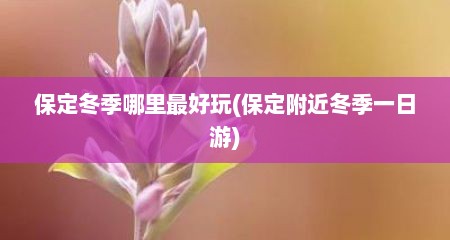 保定冬季哪里最好玩(保定附近冬季一日游)
