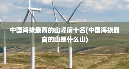 中国海拔最高的山峰前十名(中国海拔最高的山是什么山)