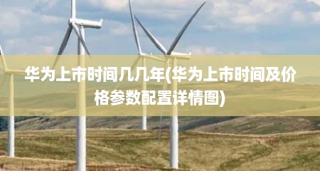 华为上市时间几几年(华为上市时间及价格参数配置详情图)