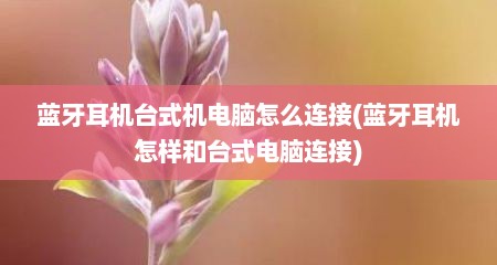 蓝牙耳机台式机电脑怎么连接(蓝牙耳机怎样和台式电脑连接)