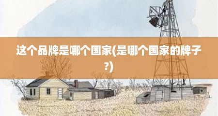 这个品牌是哪个国家(是哪个国家的牌子?)