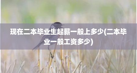 现在二本毕业生起薪一般上多少(二本毕业一般工资多少)