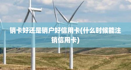 销卡好还是销户好信用卡(什么时候能注销信用卡)