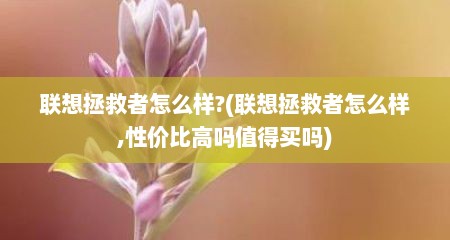 联想拯救者怎么样?(联想拯救者怎么样,性价比高吗值得买吗)