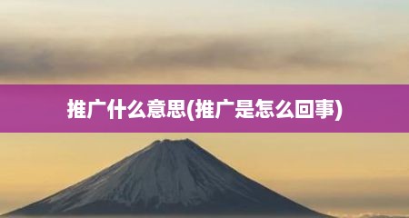 推广什么意思(推广是怎么回事)