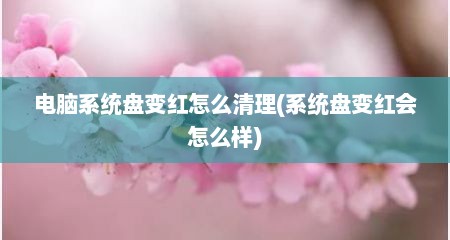 电脑系统盘变红怎么清理(系统盘变红会怎么样)