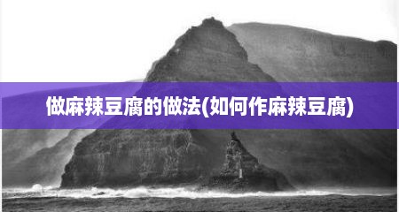 做麻辣豆腐的做法(如何作麻辣豆腐)