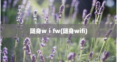 随身wⅰfw(随身wifi)