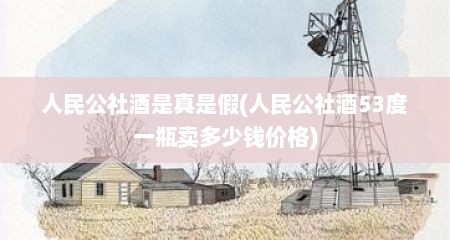 人民公社酒是真是假(人民公社酒53度一瓶卖多少钱价格)