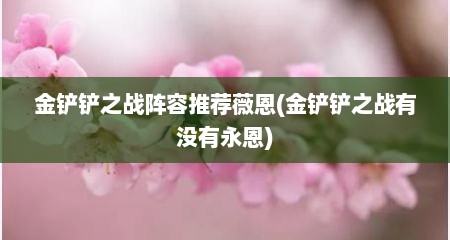 金铲铲之战阵容推荐薇恩(金铲铲之战有没有永恩)