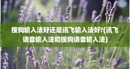 搜狗输入法好还是讯飞输入法好?(讯飞语音输入法和搜狗语音输入法)