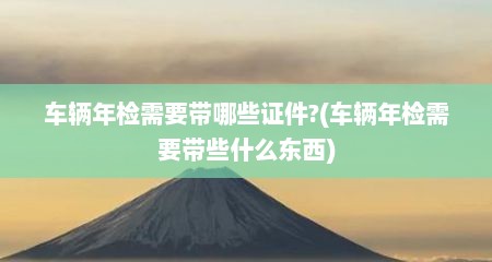 车辆年检需要带哪些证件?(车辆年检需要带些什么东西)