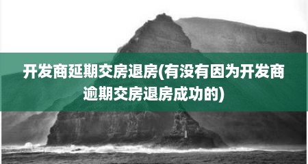 开发商延期交房退房(有没有因为开发商逾期交房退房成功的)
