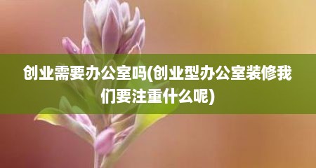 创业需要办公室吗(创业型办公室装修我们要注重什么呢)